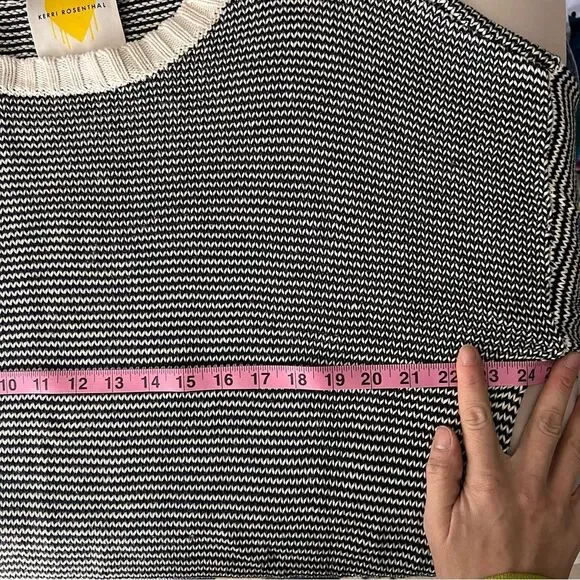 Kerri Rosenthal Blue and White Striped Sweater Silk/Linen Blend size Medium - Picture 10 of 11